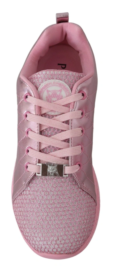 Shop Plein Sport Blush Polyester Runner Gisella Sneakers Women's Shoes In Pink