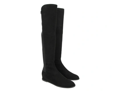 Shop Stuart Weitzman Women's Suede Hidden Wedge Knee-high Boot In Black