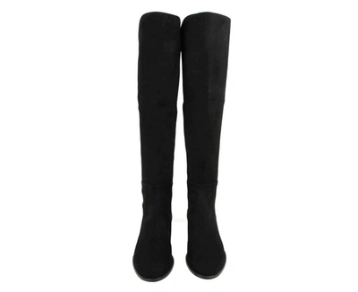 Shop Stuart Weitzman Women's Suede Hidden Wedge Knee-high Boot In Black