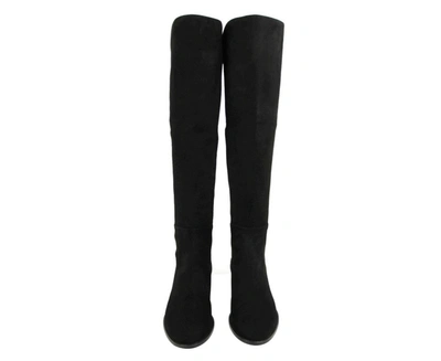 Stuart Weitzman Mckenzee Womens Suede Pull-on Knee-high Boots In Black