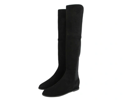 Stuart Weitzman Mckenzee Womens Suede Pull-on Knee-high Boots In Black