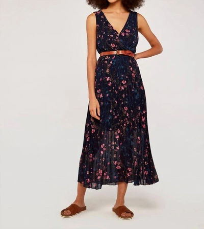 Shop Apricot Navy Floral Dress In Blue