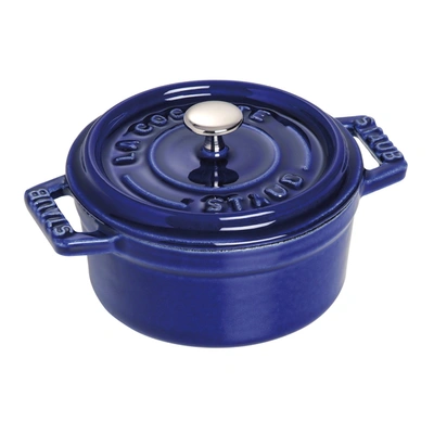 Shop Staub Cast Iron 0.25-qt Mini Round Cocotte In Blue