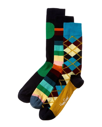 Shop Happy Socks 3pk Classics Socks Gift Set In Multi