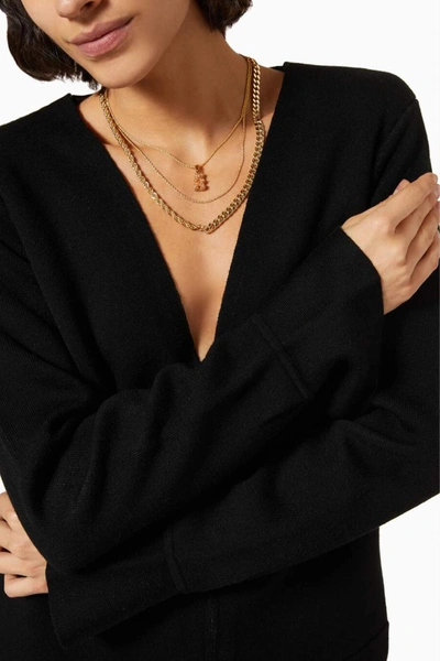 Crystal Haze Double Rope Chain Necklace In Gold