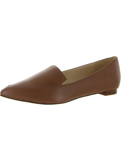 Shop Nine West Abay Womens Leather Pointed Toe Loafers In Brown