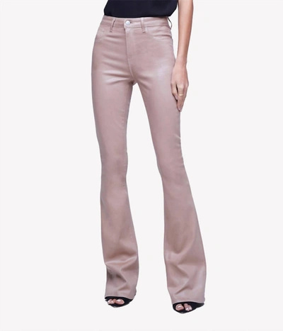 Shop L Agence Marty High Rise Flare Jean In Toffee Coated In Pink