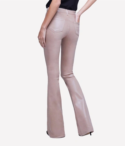 Shop L Agence Marty High Rise Flare Jean In Toffee Coated In Pink