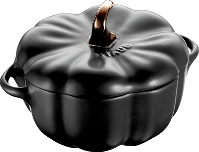 Shop Staub Ceramic 16-oz Petite Pumpkin Cocotte In Black