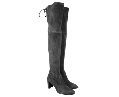 Shop Stuart Weitzman Women's Landmark Suede Over-the-knee Boot In Grey