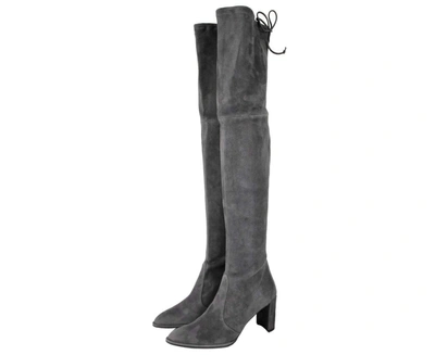 Shop Stuart Weitzman Women's Landmark Suede Over-the-knee Boot In Grey