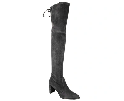 Shop Stuart Weitzman Women's Landmark Suede Over-the-knee Boot In Grey