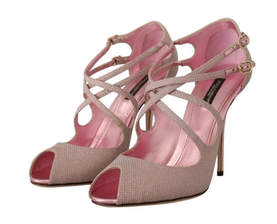 Shop Dolce & Gabbana Glitte Strappy Heels Sandals Women's Shoes In Pink