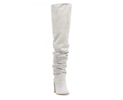 Stuart Weitzman Womens Light Gray Histyle Perla Suede Over-the-knee Boot In Multi
