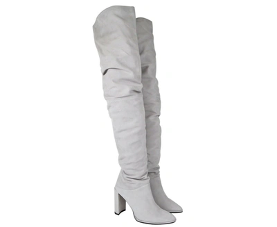 Stuart Weitzman Womens Light Gray Histyle Perla Suede Over-the-knee Boot In Multi