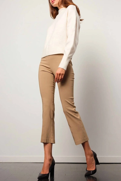 Shop Avenue Montaigne Leo Signature Pull On Pant In Camel In Brown
