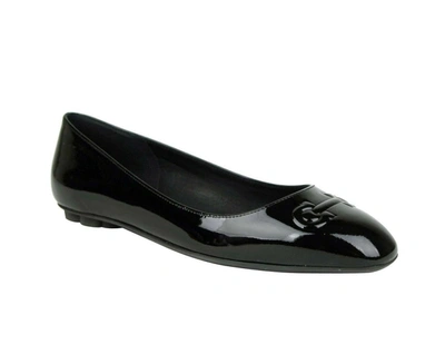 Shop Ferragamo Women's Patent Leather Ballet Flats In Black