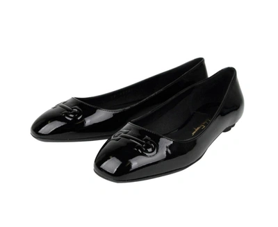 Shop Ferragamo Women's Patent Leather Ballet Flats In Black