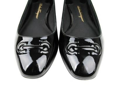 Ferragamo Women's Patent Leather Ballet Flats In Black
