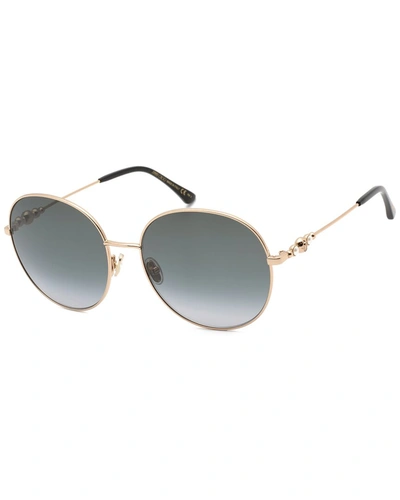 Shop Jimmy Choo Women's Birdie/s 60mm Sunglasses In Gold