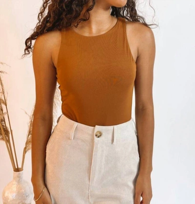 Shop By Together Ribbed Bodysuit In Camel In Brown
