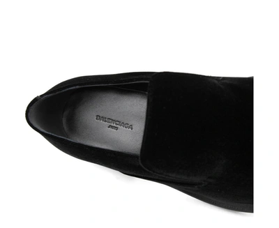 Shop Balenciaga Men's Velvet Slip-on Loafer Dress Shoes (eu / Us) In Black