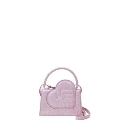 Shop Ester Manas Embossed Foldover Top Clutch Bag In Pink