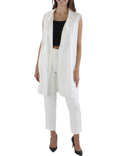 Shop Kobi Halperin Womens Embroidered Lined Vest In White
