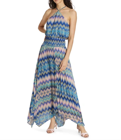 Ramy Brook Chevron Giana Handkerchief Midi Dress In Multi