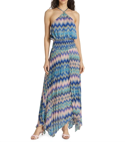 Ramy Brook Chevron Giana Handkerchief Midi Dress In Multi