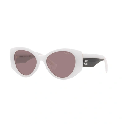 Shop Miu Miu Womens Geometric Sunglasses In White
