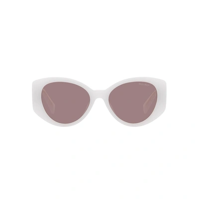 Shop Miu Miu Womens Geometric Sunglasses In White