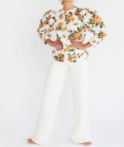 Shop Mille Lila Top In Antique Rose Floral In Multi