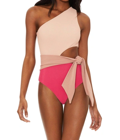 Shop Beach Riot Carlie One Piece In Rouge Color Block In Multi