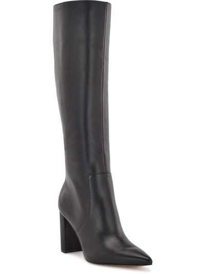 Shop Nine West Danee Womens Wide Calf Leather Knee-high Boots In Black