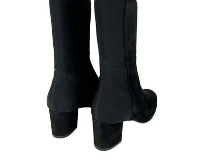 Stuart Weitzman Women's Suede With Elastic Back Heel Knee High Boot In Black