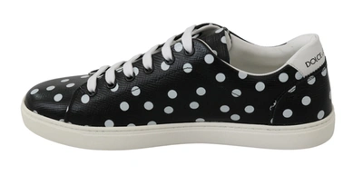 Shop Dolce & Gabbana Leather Polka Dots Sneakers Women's Shoes In Black