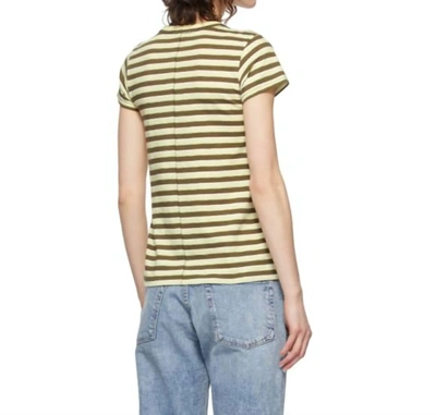 RAG & BONE THE SLUB T-SHIRT IN GREEN STRIPE 