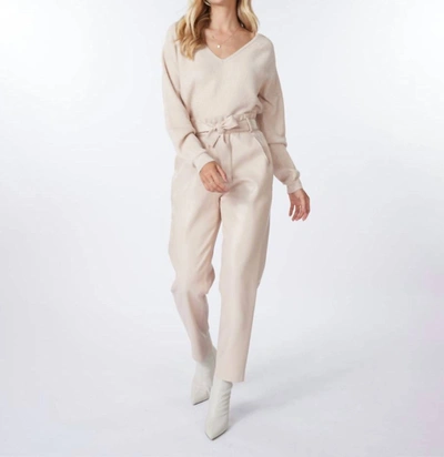 Shop Esqualo Lurex Sweater In Biscuit In Beige