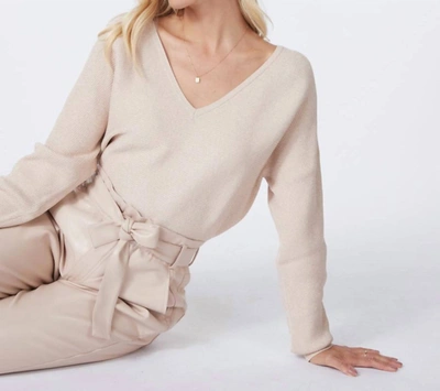 Shop Esqualo Lurex Sweater In Biscuit In Beige