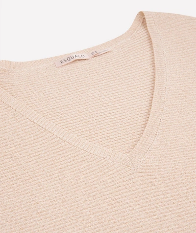 Shop Esqualo Lurex Sweater In Biscuit In Beige