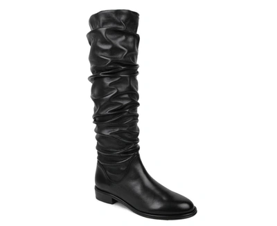Stuart Weitzman Womens Flatscrunchy Black Nappa Leather Knee High Boots In Black