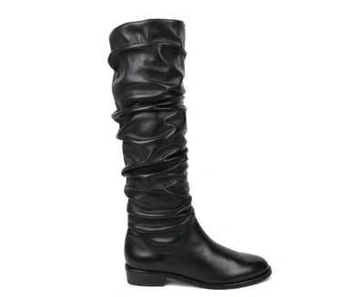 Stuart Weitzman Womens Flatscrunchy Black Nappa Leather Knee High Boots In Black