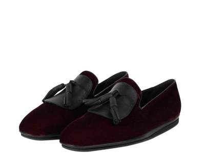 Shop Ferragamo Men's Velvet Tassel Loafer In Pink