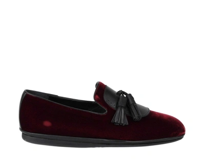 Shop Ferragamo Men's Velvet Tassel Loafer In Pink