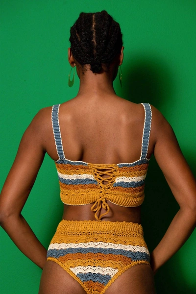 Carolina K Crochet Bikini Set In Mustard Yellow In Multi