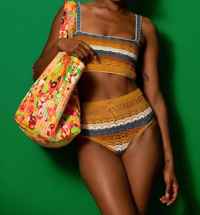 Carolina K Crochet Bikini Set In Mustard Yellow In Multi