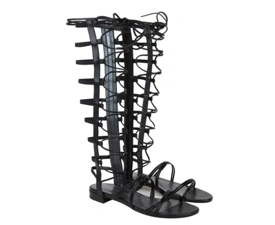 Stuart Weitzman Women's Sparta Leather Gladiator Boots In Black