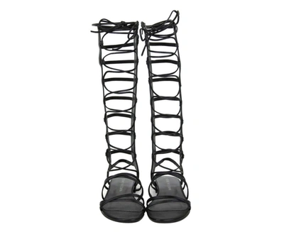 Stuart Weitzman Women's Sparta Leather Gladiator Boots In Black