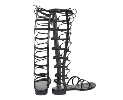 Stuart Weitzman Women's Sparta Leather Gladiator Boots In Black